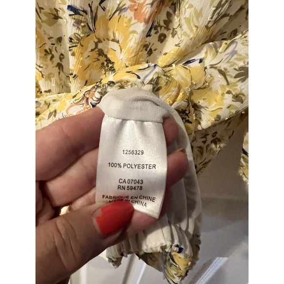 Joie Crop Top Womens L Floral smocked Off Shoulder peasant spring prairie New - Picture 3 of 6